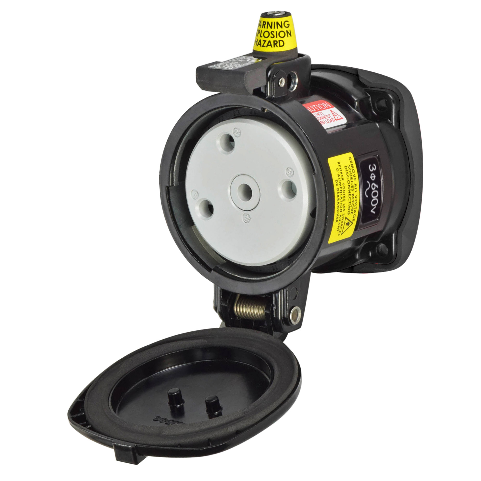 36-64143-HAZ - DS60 RECEPTACLE METAL BLACK SIZE 4 TYPE 4X 3P+G 60A 600 VAC 60 Hz NO AUX